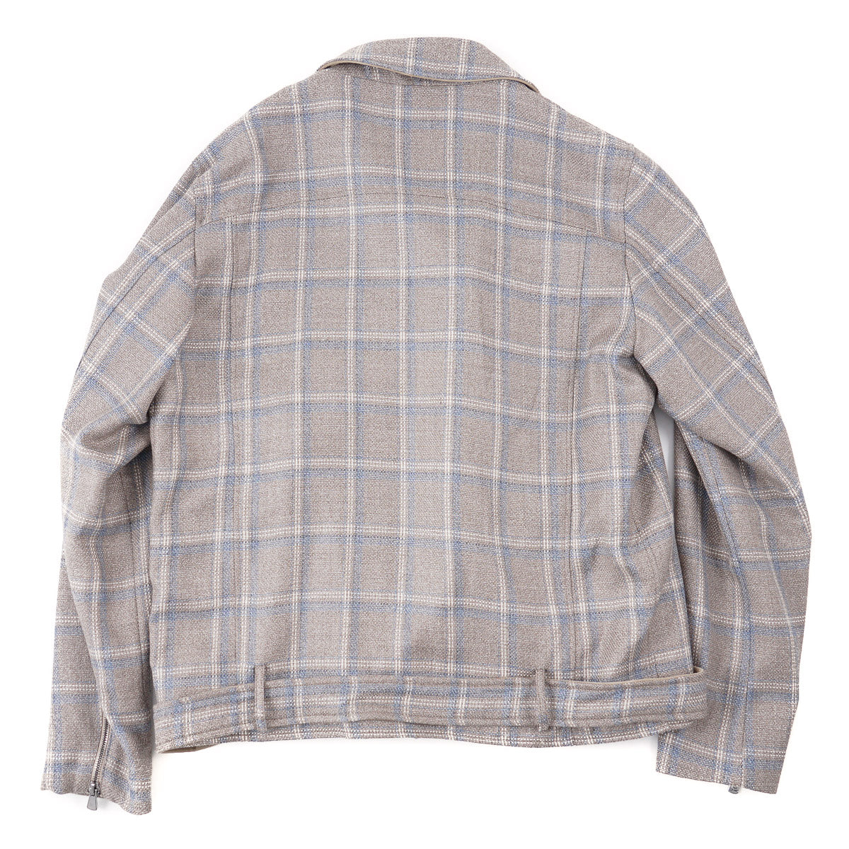 Isaia Wool-Silk-Linen Moto Jacket - Top Shelf Apparel
