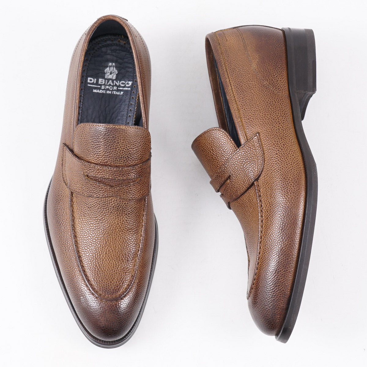 di Bianco 'Brera' Pebbled Leather Loafer - Top Shelf Apparel
