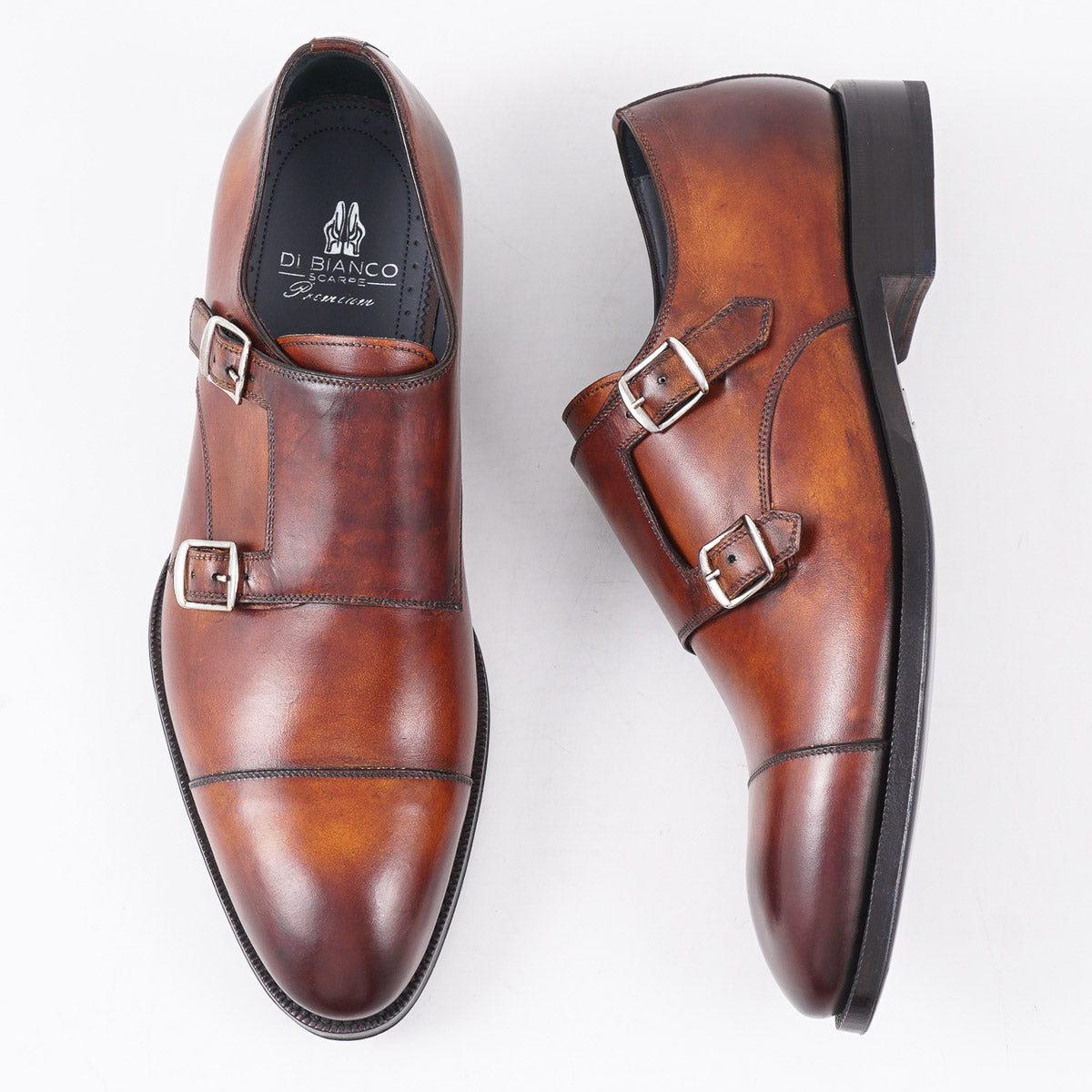 di Bianco Museum Calf Double Monk Strap - Top Shelf Apparel
