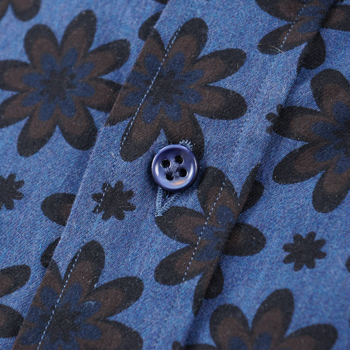Luigi Borrelli Floral Print Chambray Shirt - Top Shelf Apparel