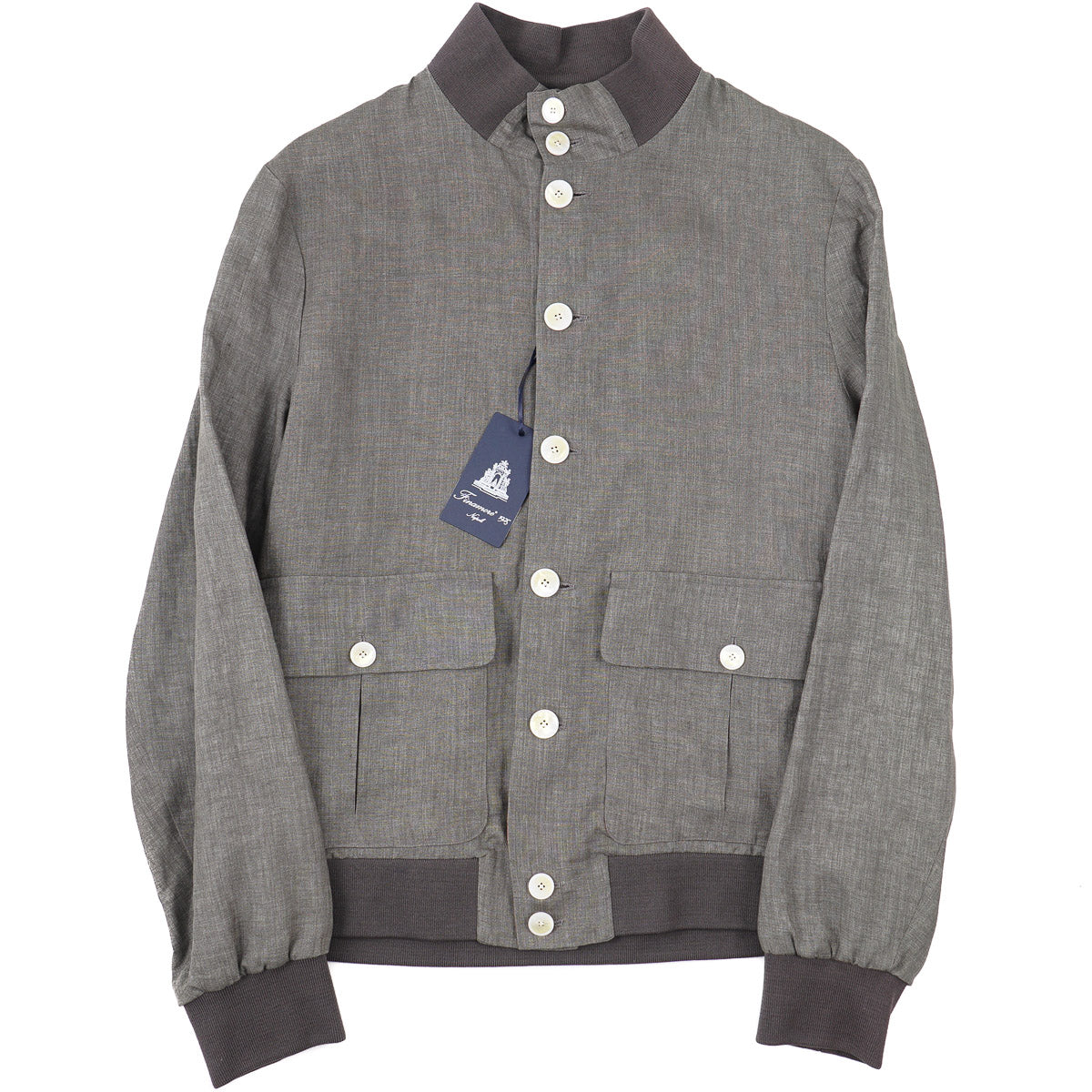Finamore Unlined Linen Bomber Jacket - Top Shelf Apparel
