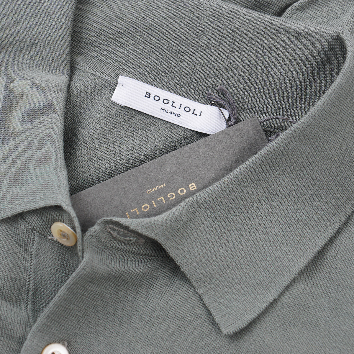 Boglioli Long Sleeve Cotton Polo Sweater