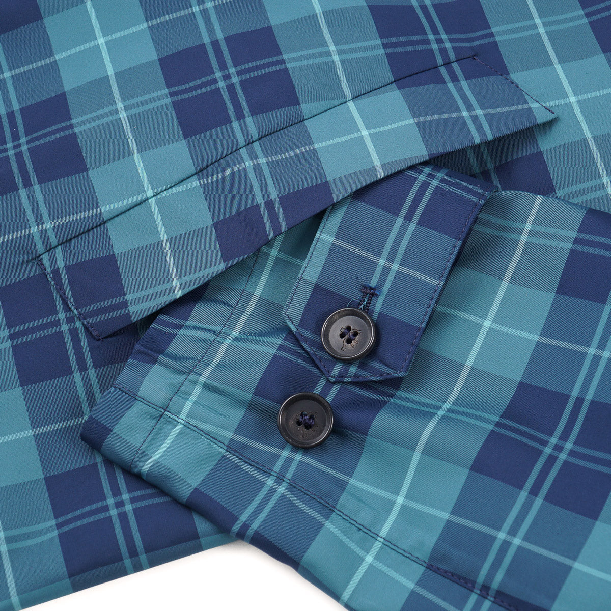 Isaia Tartan Aqua Fabric Overcoat - Top Shelf Apparel