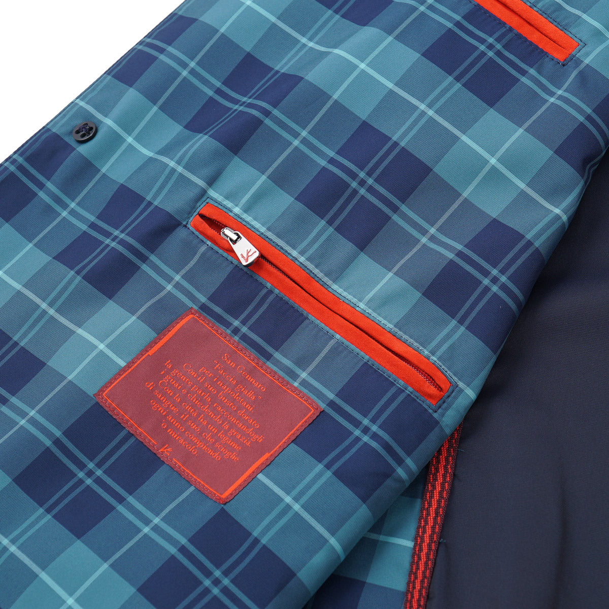 Isaia Tartan Aqua Fabric Overcoat - Top Shelf Apparel