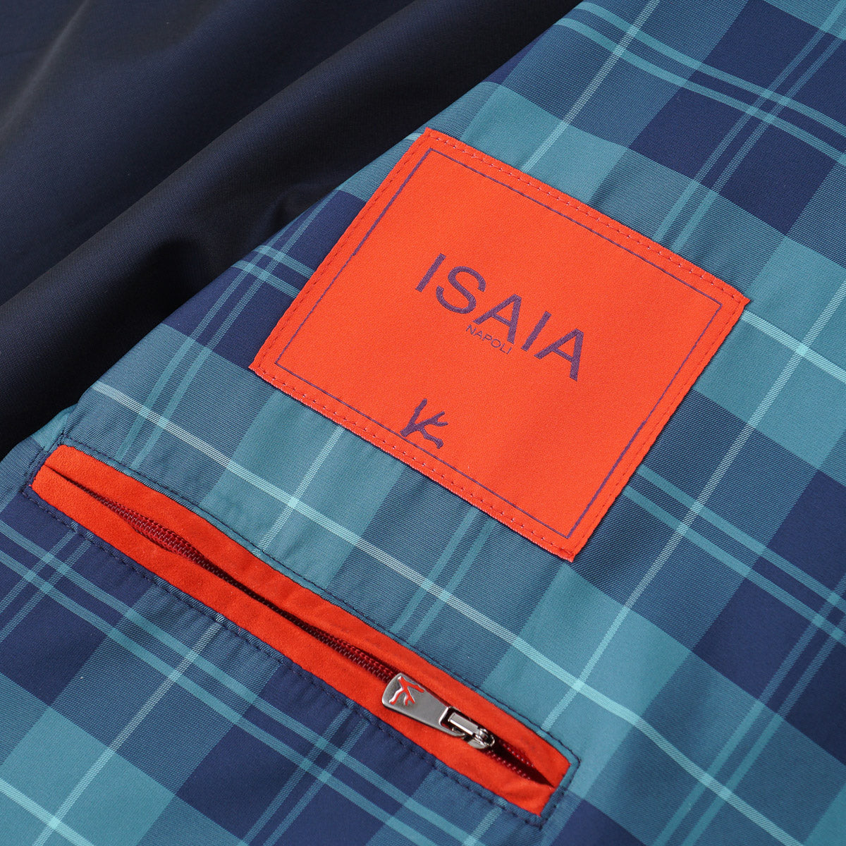 Isaia Tartan Aqua Fabric Overcoat - Top Shelf Apparel