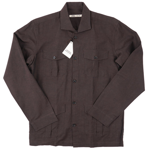 Maurizio Baldassari Linen-Cotton Sahariana Shirt - Top Shelf Apparel