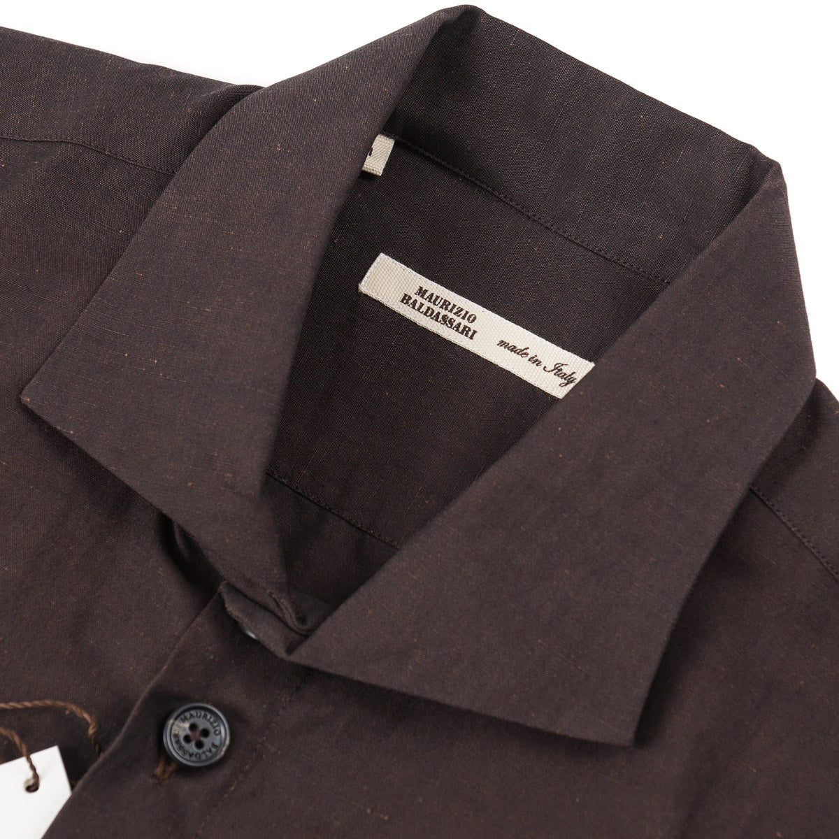 Maurizio Baldassari Linen-Cotton Sahariana Shirt