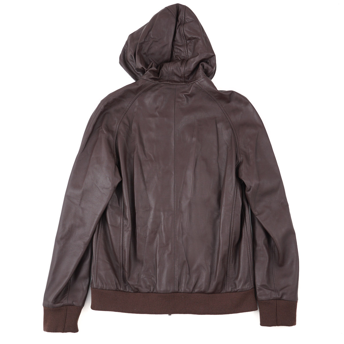 Maurizio Baldassari Hooded Leather Jacket