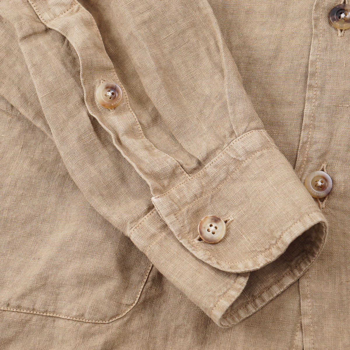 Boglioli Garment-Washed Linen Overshirt