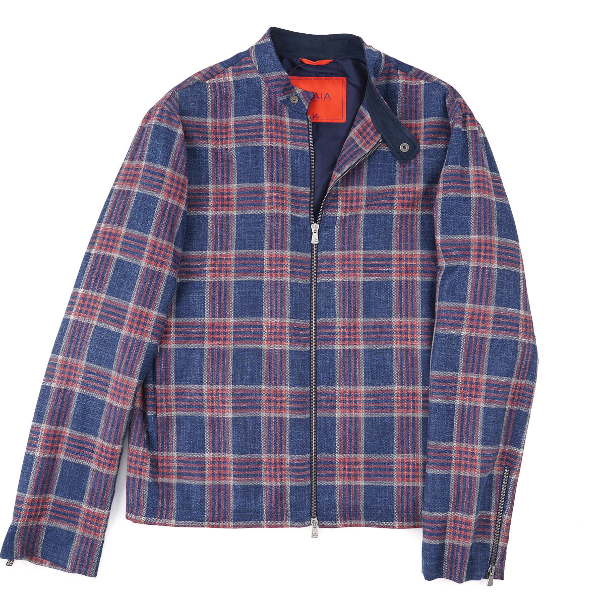 Isaia Wool-Silk-Linen Moto Jacket - Top Shelf Apparel