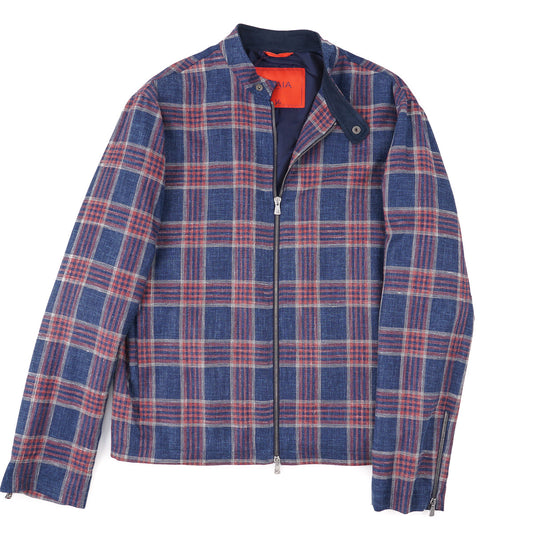 Isaia Wool-Silk-Linen Moto Jacket - Top Shelf Apparel