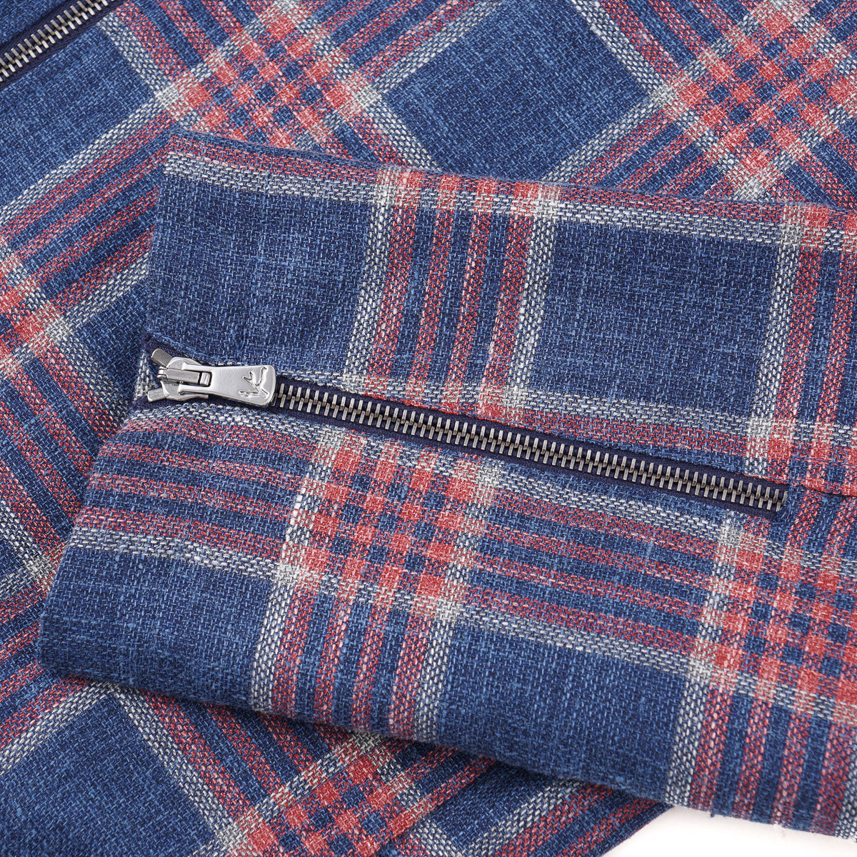 Isaia Wool-Silk-Linen Moto Jacket - Top Shelf Apparel