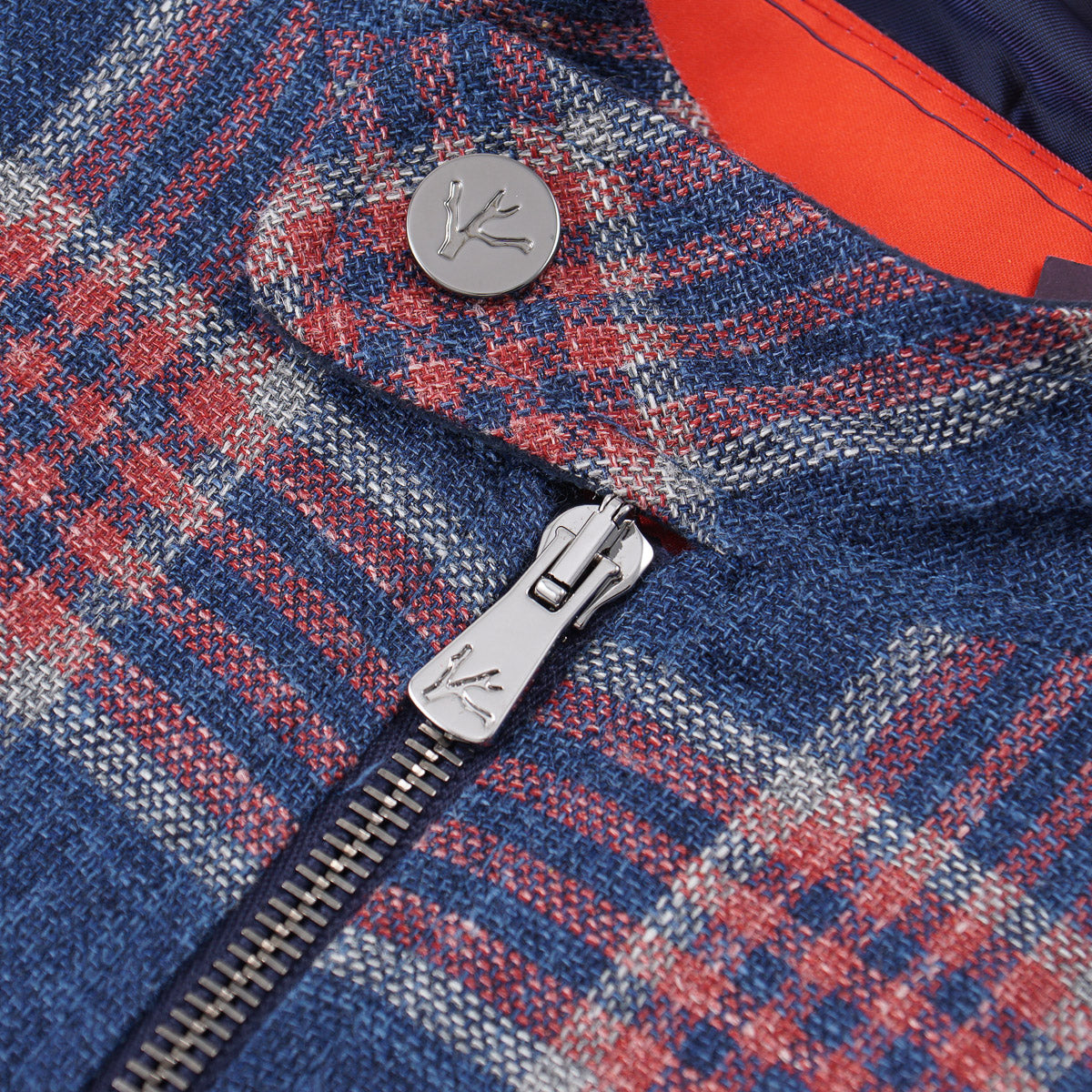 Isaia Wool-Silk-Linen Moto Jacket - Top Shelf Apparel