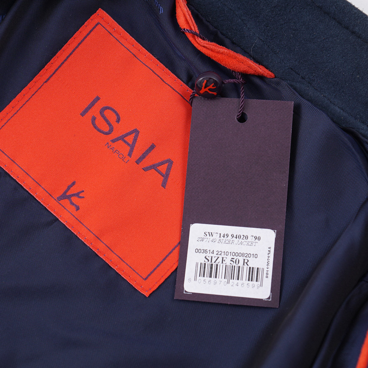 Isaia Wool-Silk-Linen Moto Jacket - Top Shelf Apparel