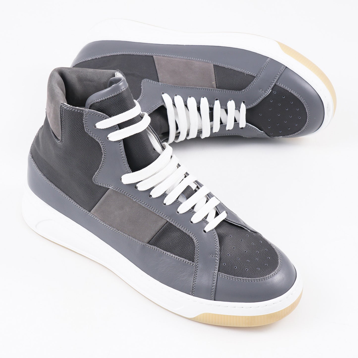 Kiton High-Top Leather Sneakers - Top Shelf Apparel