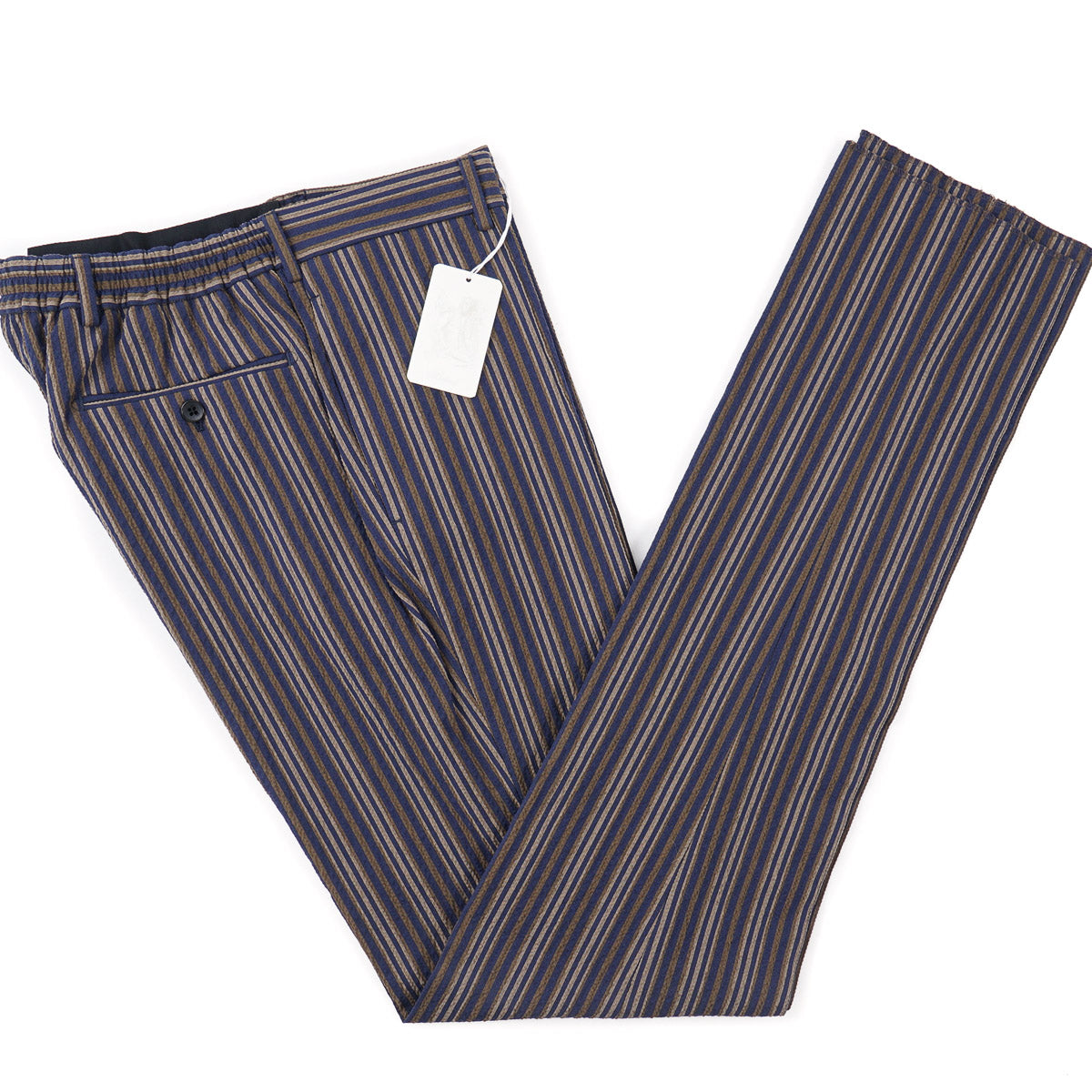 Belvest Lightweight Seersucker Cotton Pants - Top Shelf Apparel