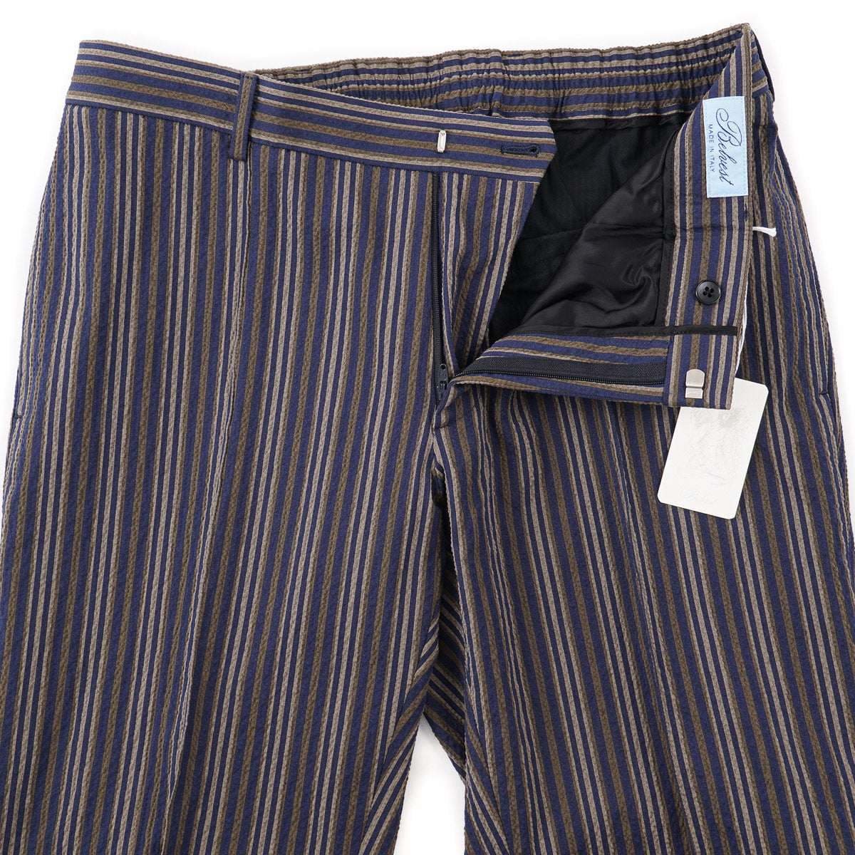 Belvest Lightweight Seersucker Cotton Pants - Top Shelf Apparel
