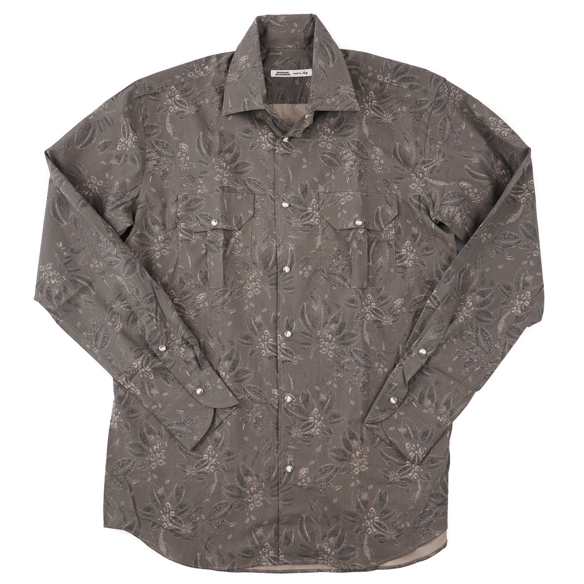 Maurizio Baldassari Snap-Front Cotton Shirt - Top Shelf Apparel