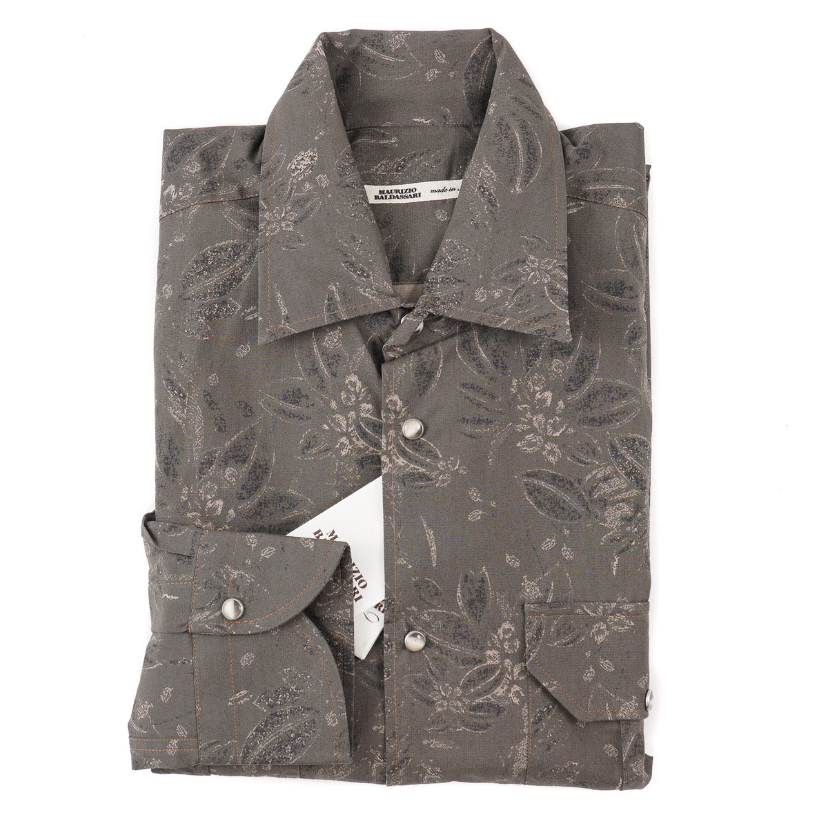 Maurizio Baldassari Snap-Front Cotton Shirt - Top Shelf Apparel