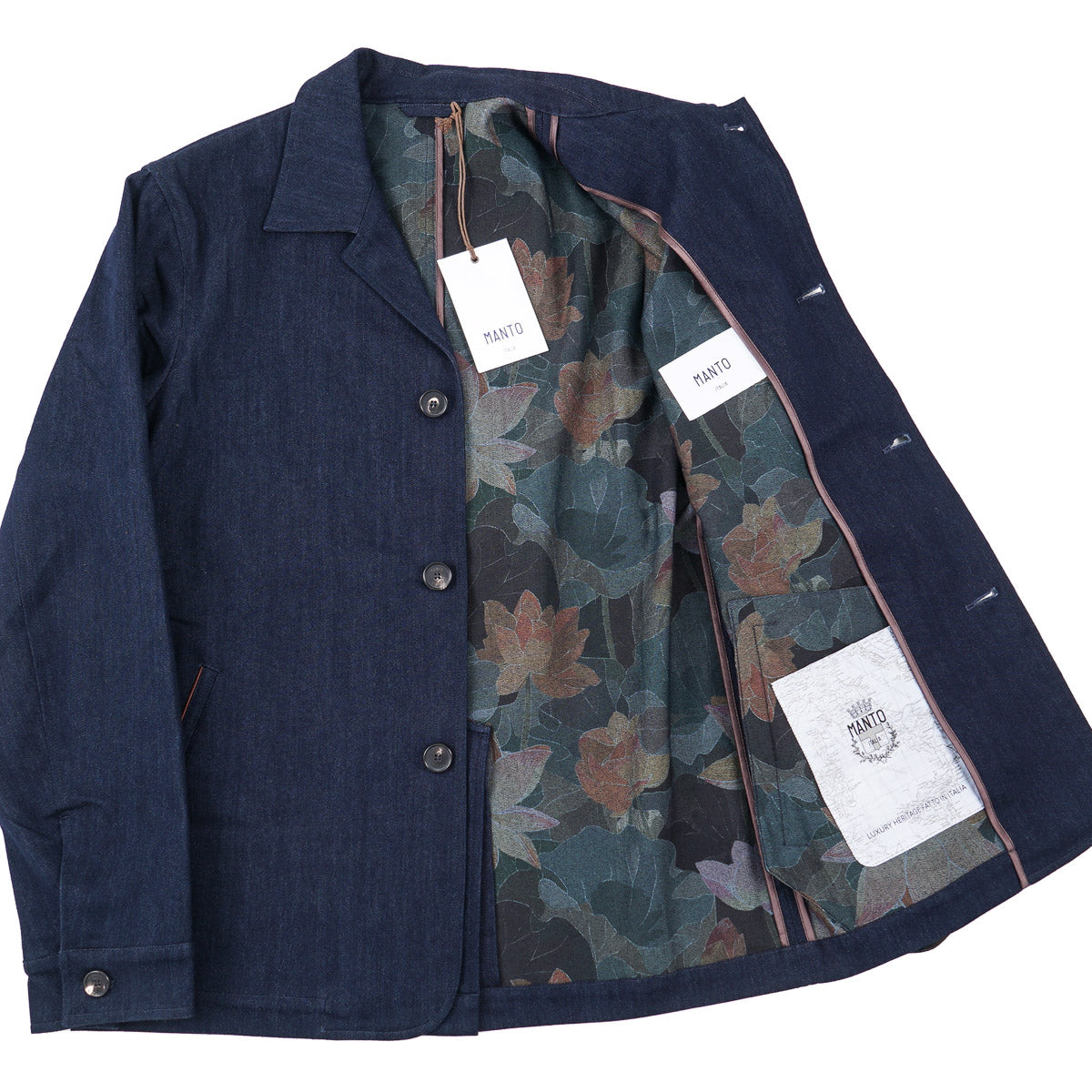 Manto Denim Jacket with Printed Lining - Top Shelf Apparel