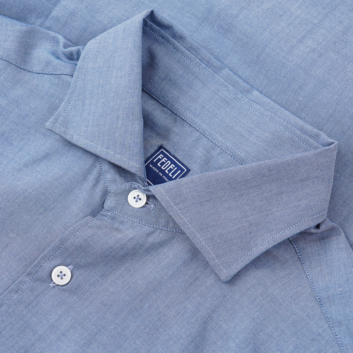 Fedeli Woven Chambray Cotton Shirt - Top Shelf Apparel