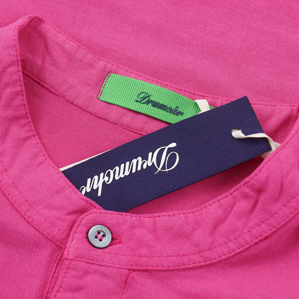 Drumohr Short Sleeve Cotton Henley Shirt - Top Shelf Apparel
