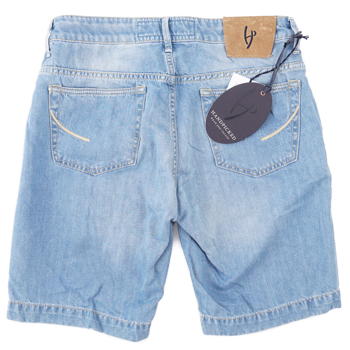 Handpicked Cotton-Linen Denim Shorts