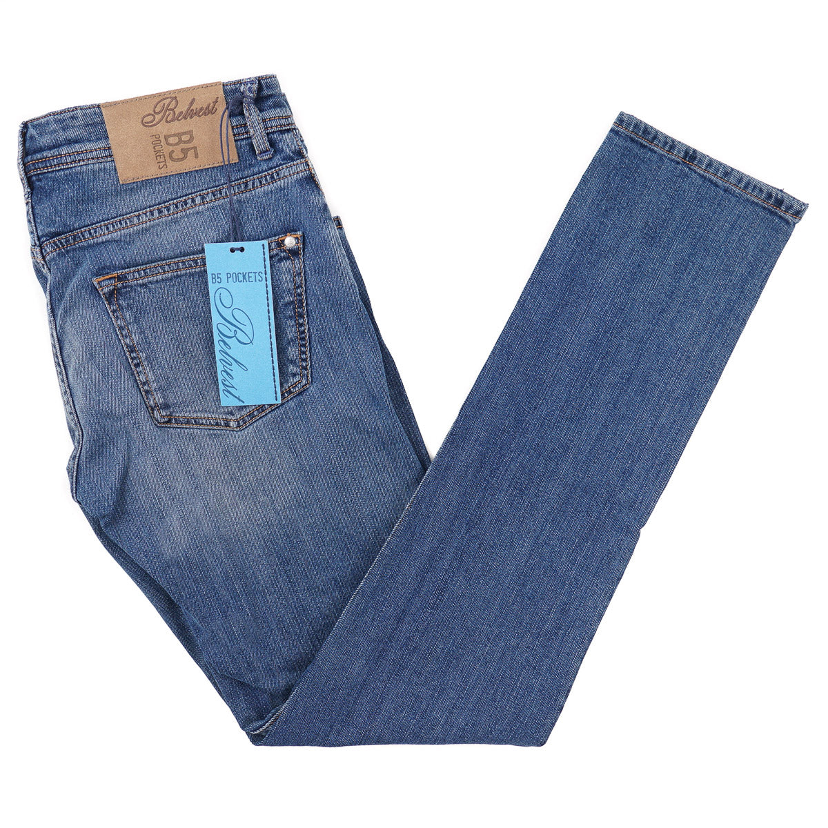 Belvest Slim Tapered Fit Denim Jeans - Top Shelf Apparel