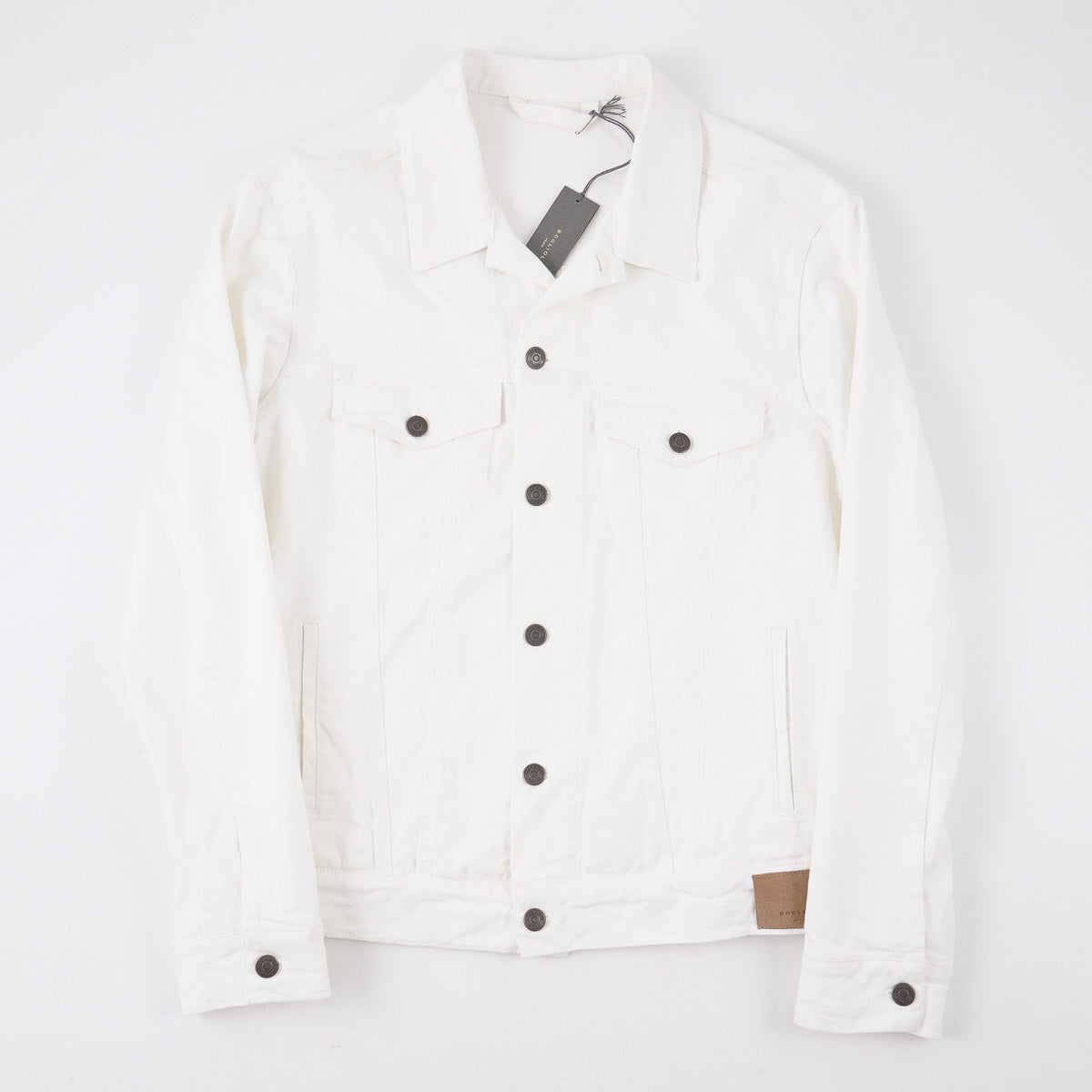 Boglioli Cream White Denim Jean Jacket - Top Shelf Apparel