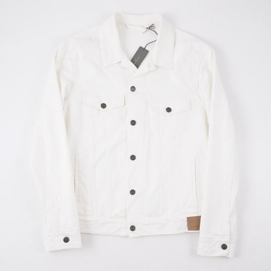 Boglioli Cream White Denim Jean Jacket - Top Shelf Apparel