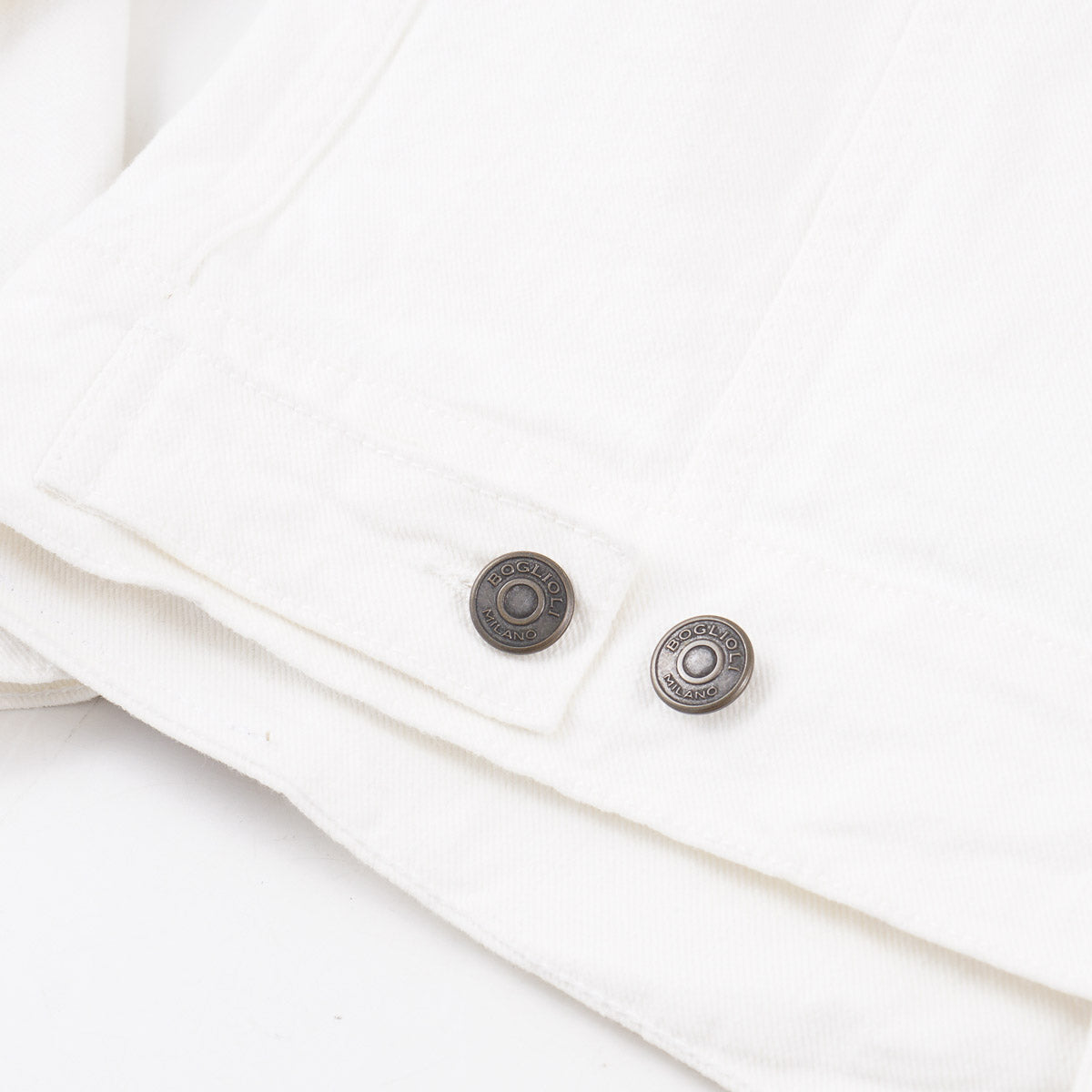 Boglioli Cream White Denim Jean Jacket - Top Shelf Apparel