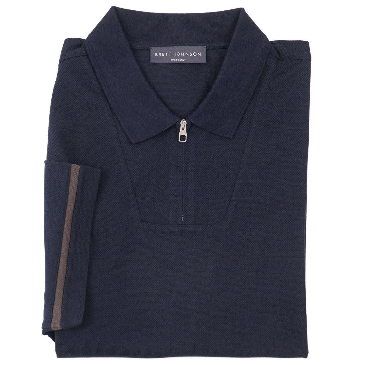 Brett Johnson Zip Silk-Cotton Polo