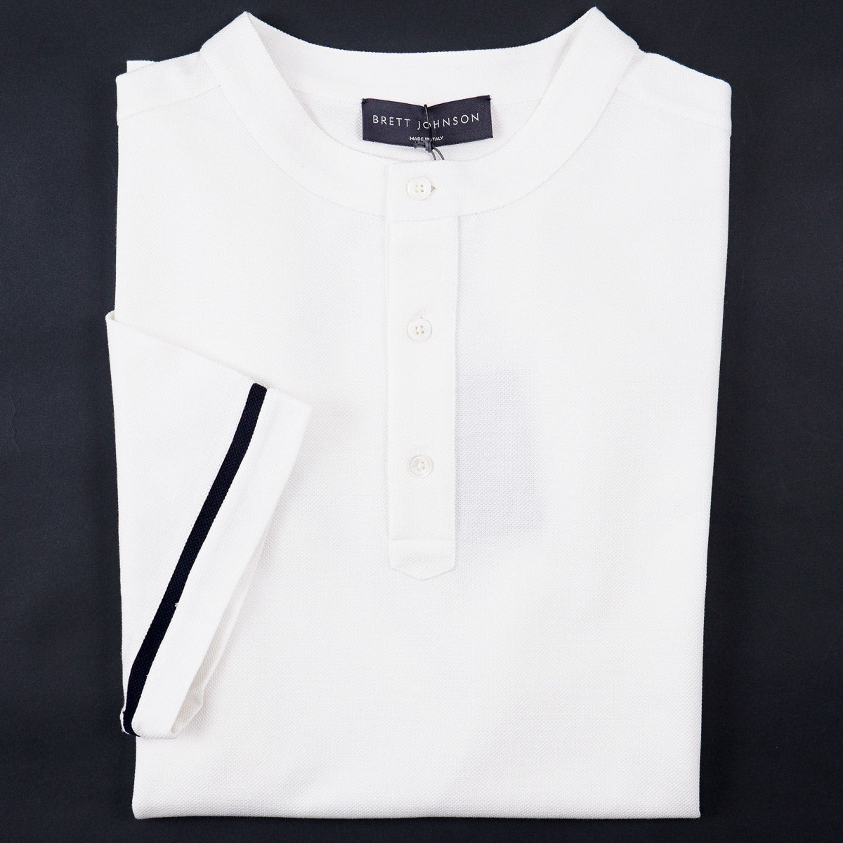 Brett Johnson Pique Silk-Cotton Henley