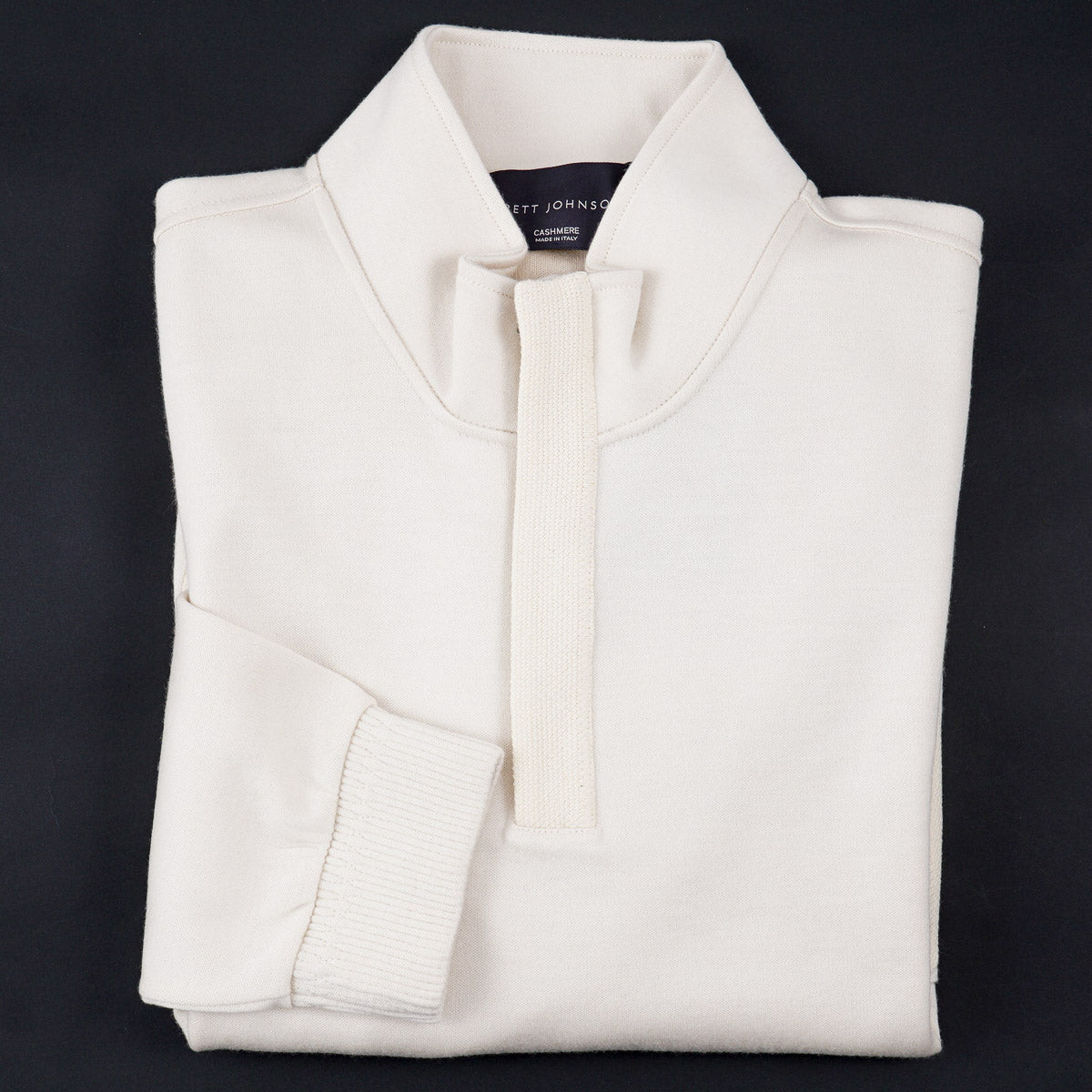 Brett Johnson Cashmere-Cotton Half Zip Pullover