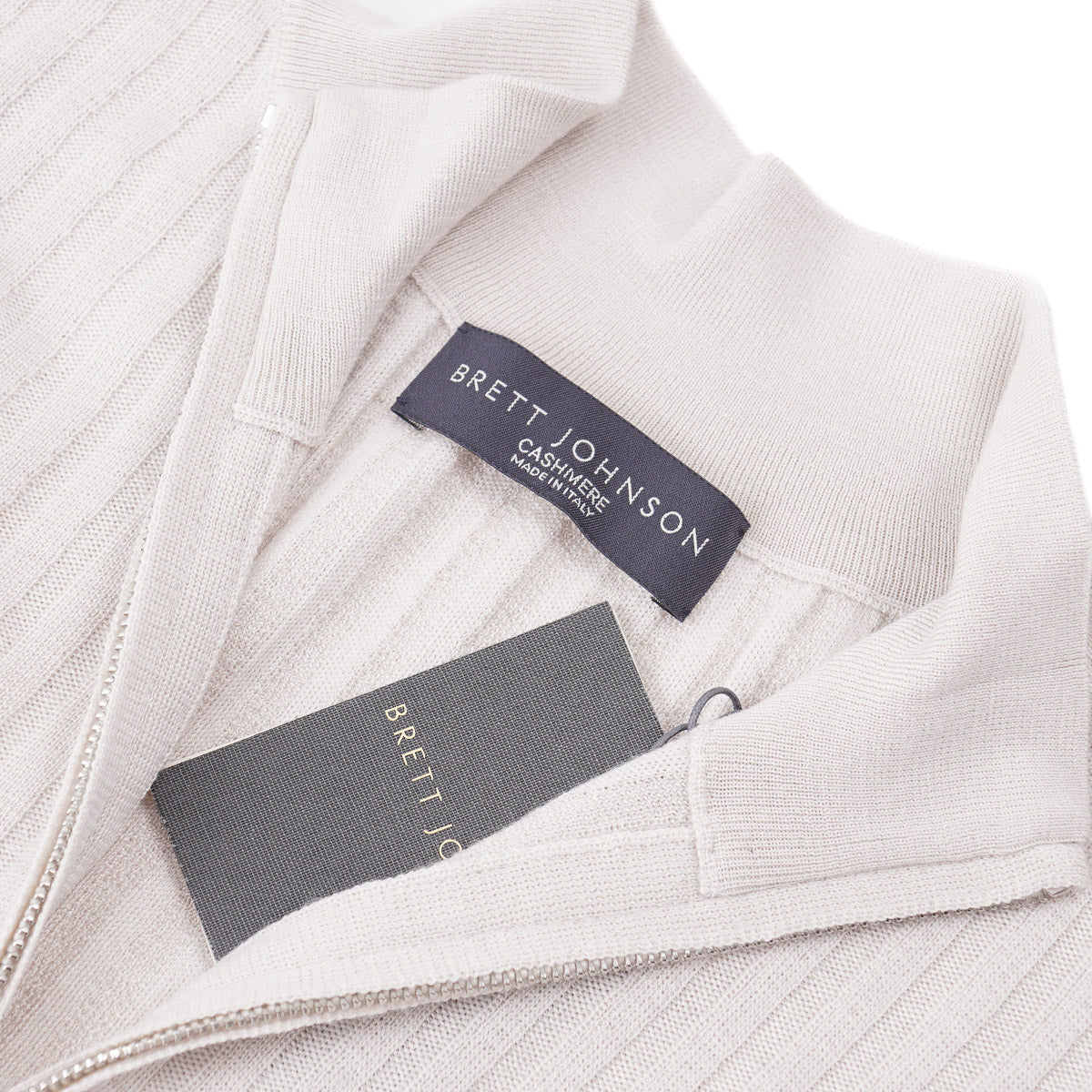 Brett Johnson Zipped Cashmere-Silk Sweater