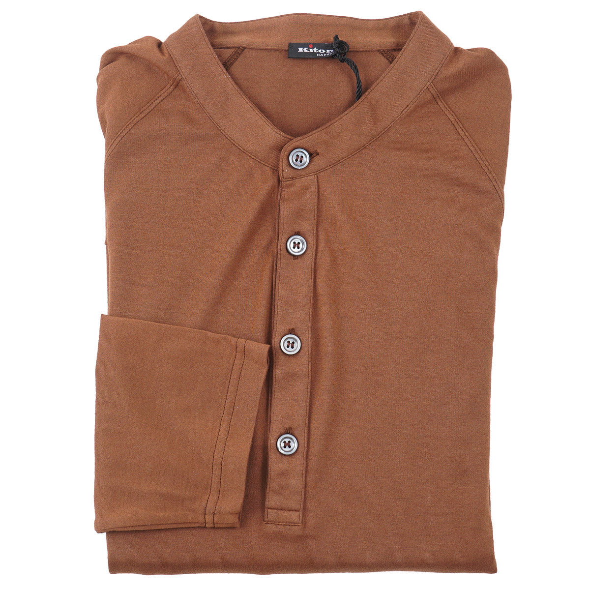 Kiton Cashmere-Cotton Henley Shirt