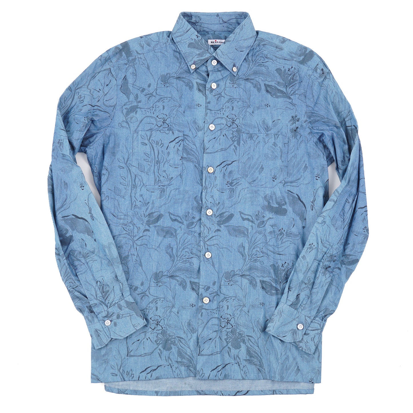 Kiton Floral Print Chambray Cotton Shirt - Top Shelf Apparel