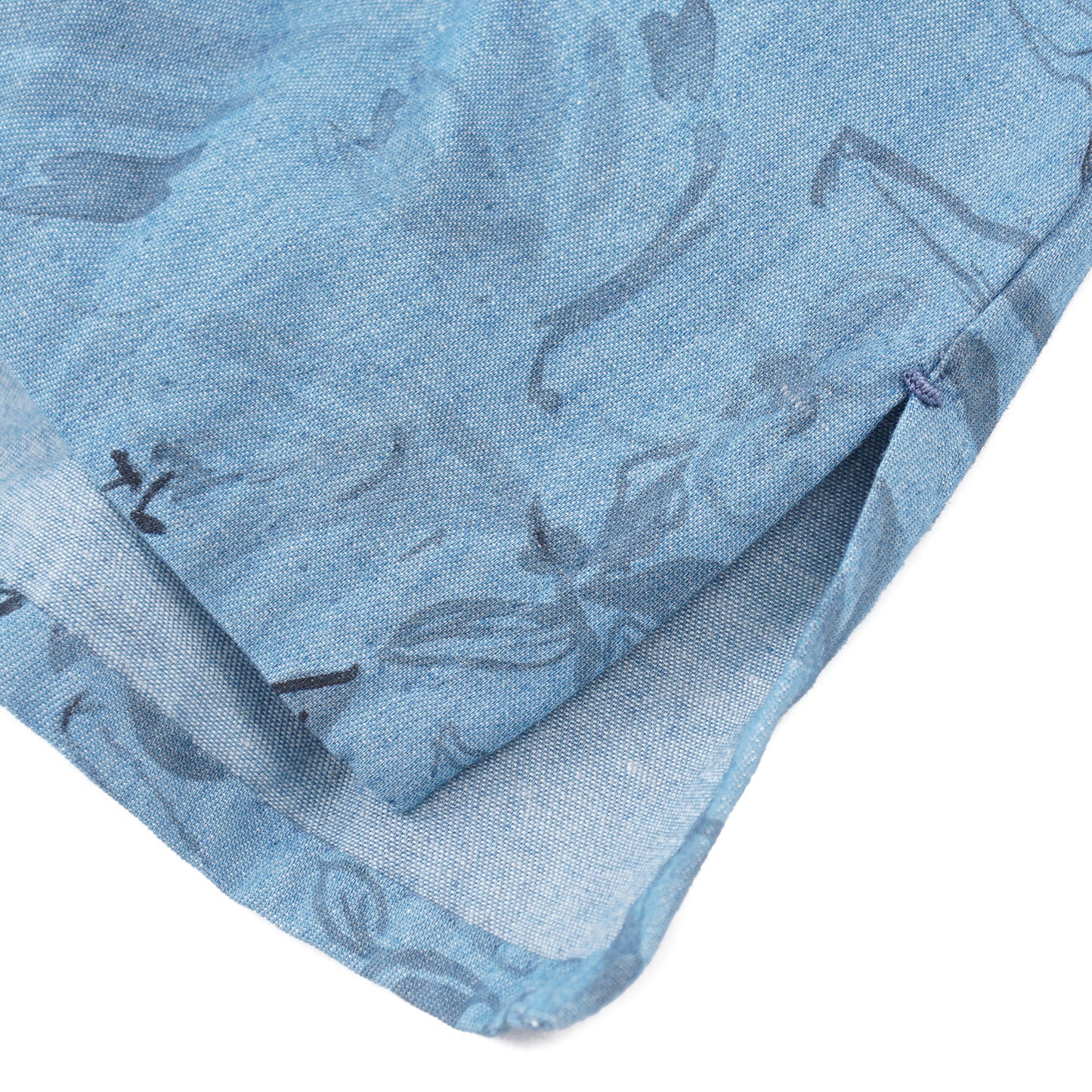Kiton Floral Print Chambray Cotton Shirt - Top Shelf Apparel