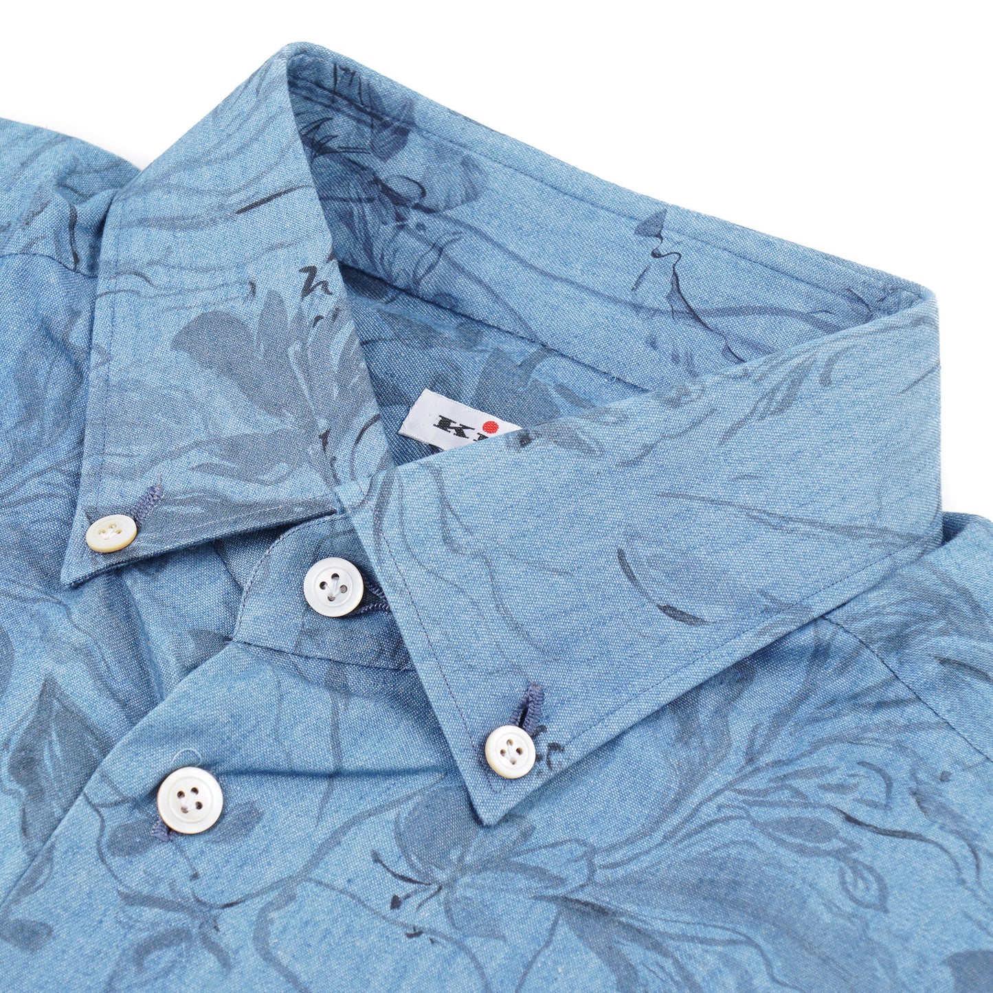 Kiton Floral Print Chambray Cotton Shirt - Top Shelf Apparel