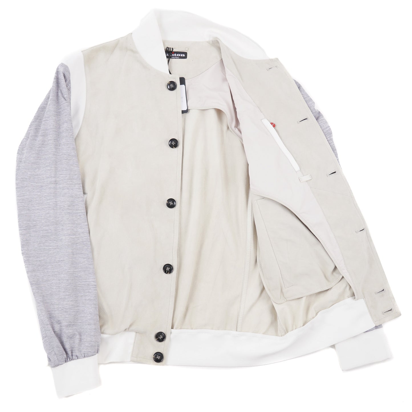 Kiton Leather Jacket with Contrasting Sleeves - Top Shelf Apparel