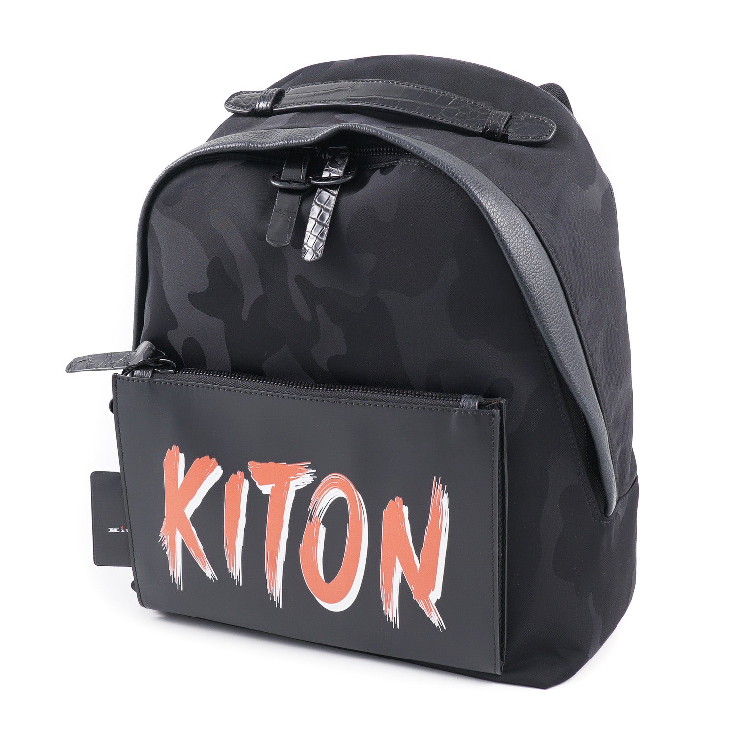 calfskin leather backpack Kiton Nylon Calf Leather and Crocodile Backpack – Top Shelf Apparel
