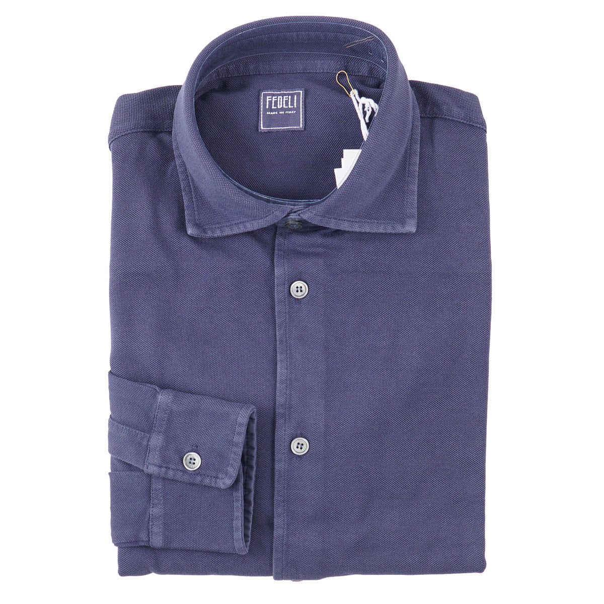Fedeli Long Sleeve Pique Cotton Shirt - Top Shelf Apparel