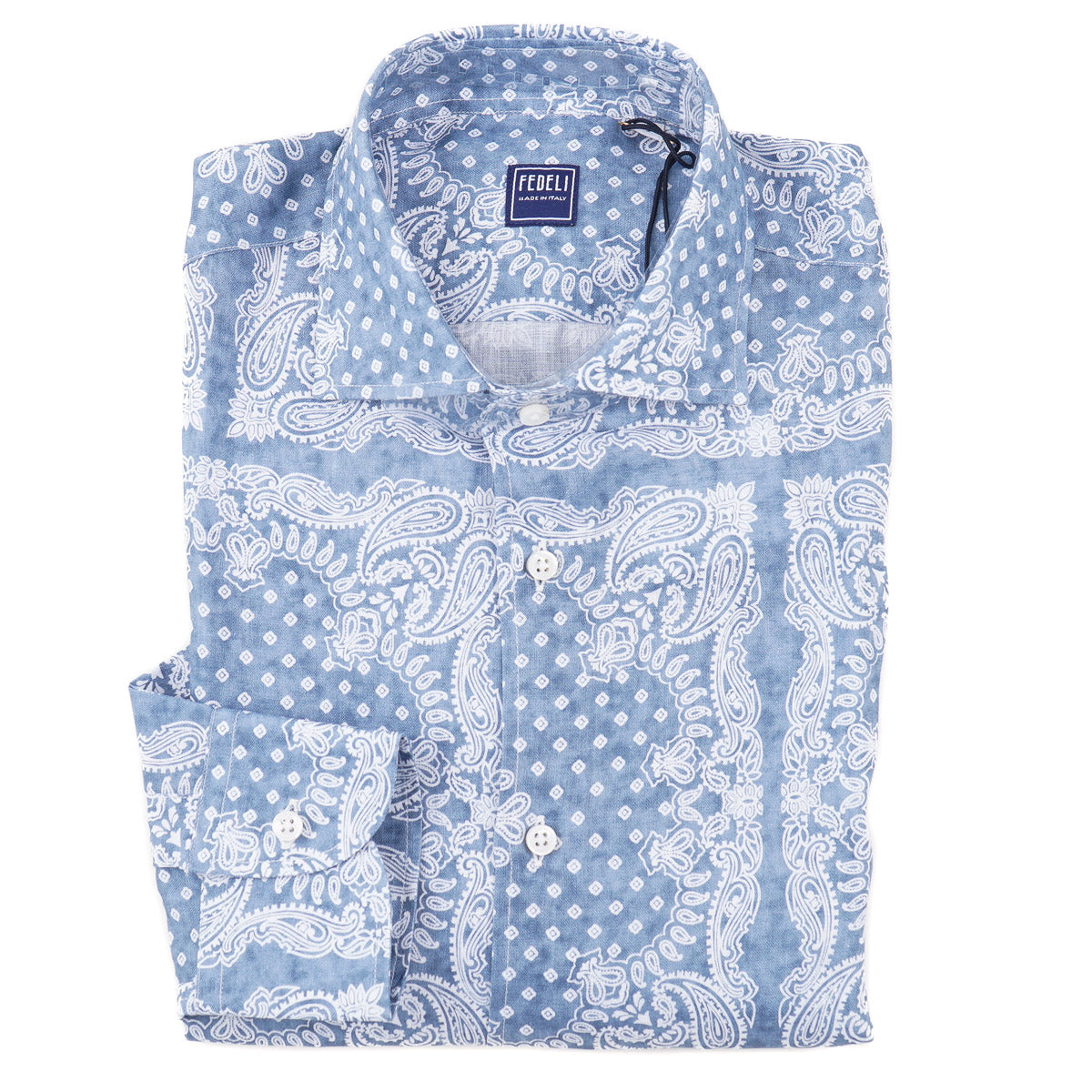 Fedeli Slim-Fit Printed Linen Shirt - Top Shelf Apparel