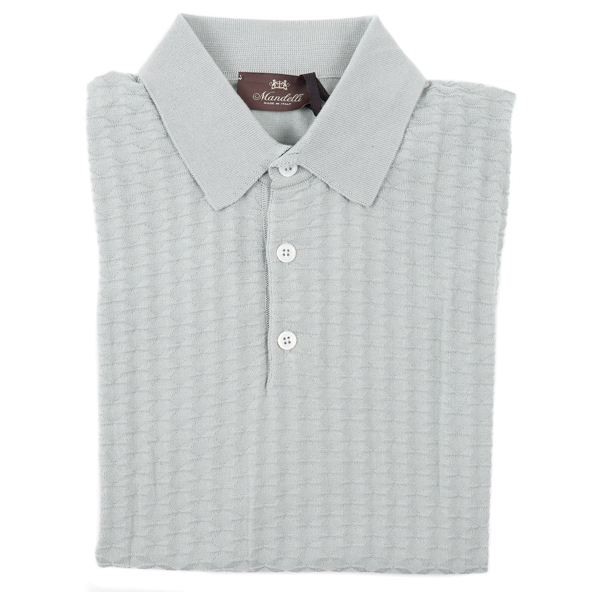 Mandelli Patterned Knit Cotton Polo