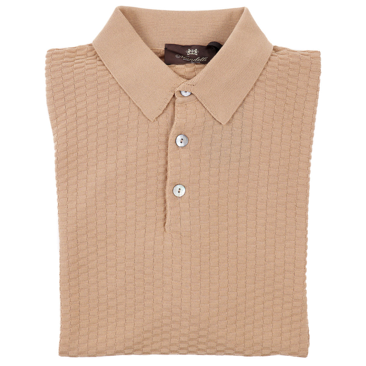 Mandelli Patterned Knit Cotton Polo