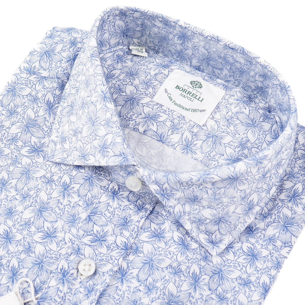 Luigi Borrelli Lightweight Floral Cotton Shirt - Top Shelf Apparel