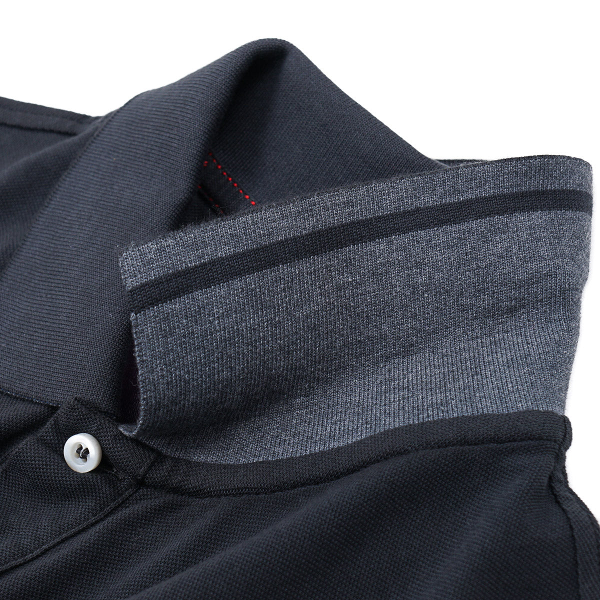Isaia Pique Polo with Coral Branch
