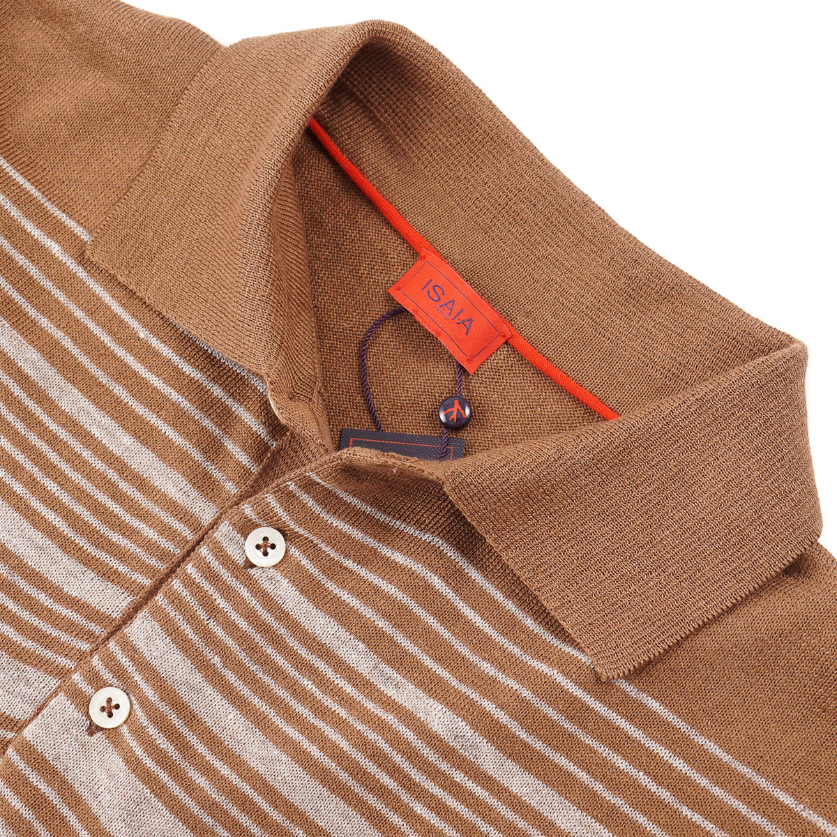 Isaia Linen-Cotton Polo Sweater - Top Shelf Apparel