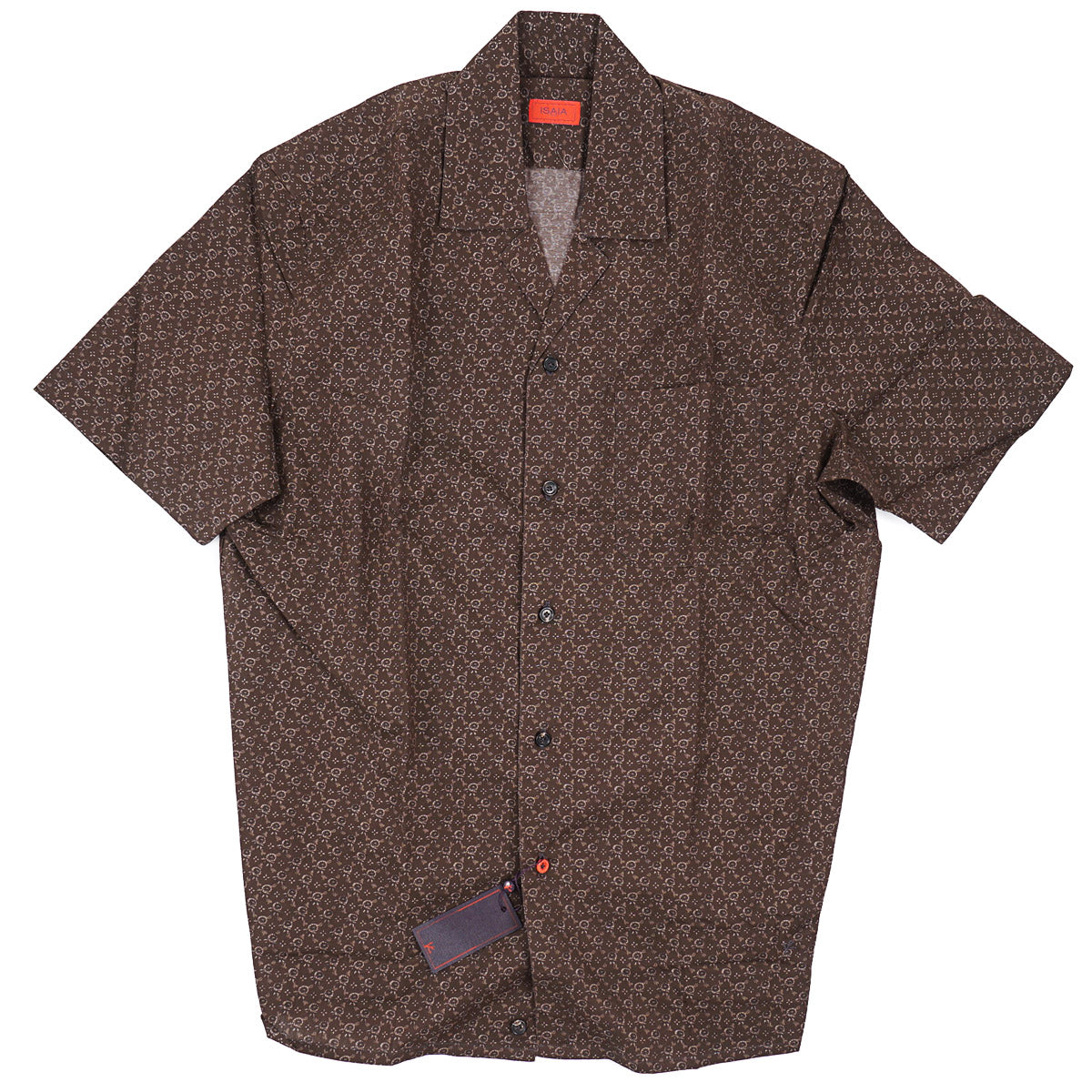 Isaia Printed Shirt with Camp Collar