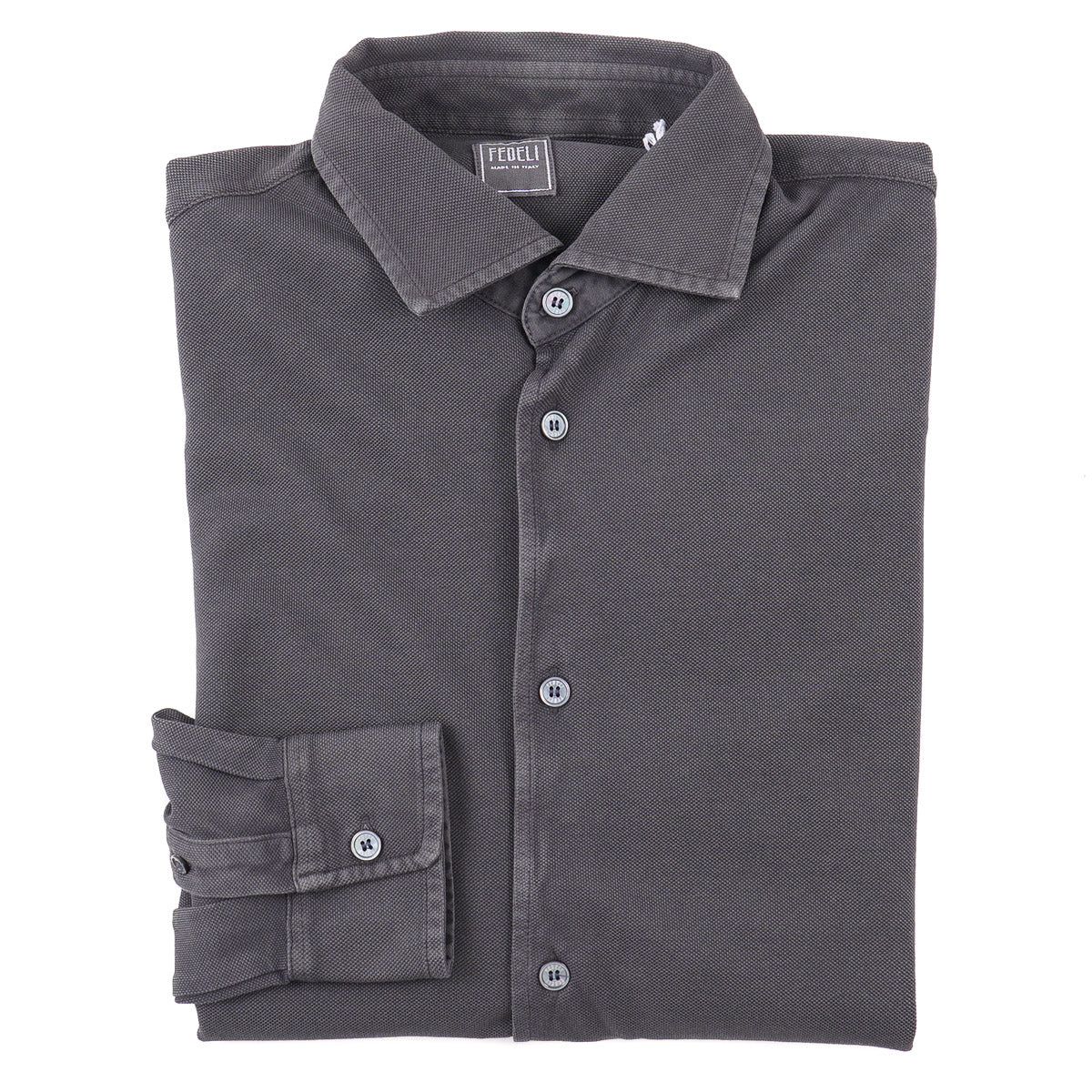 Fedeli Long Sleeve Pique Cotton Shirt - Top Shelf Apparel